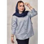 شومیز راه راه تک جیب لینن -