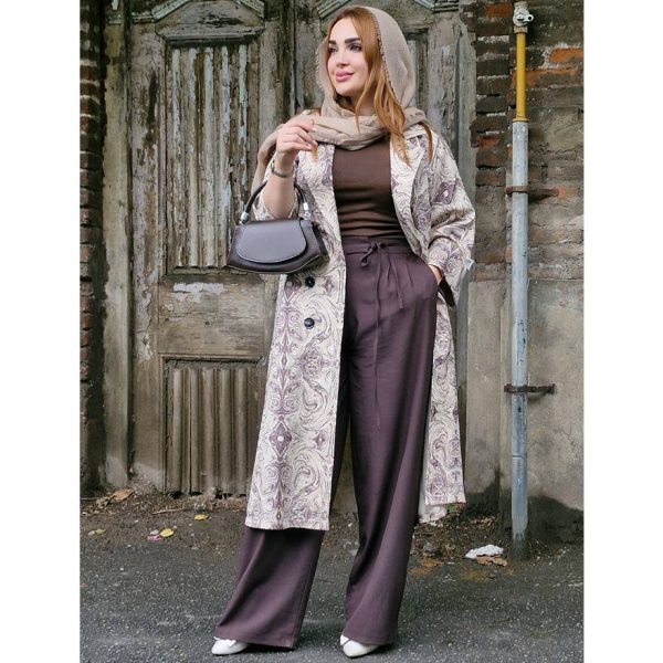 21000554-4 مانتو بلند 6 دکمه طرحدار - مانتو پاتریس رشت