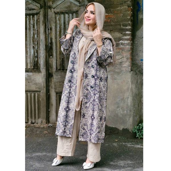 مانتو بلند 6 دکمه طرحدار - مانتو پاتریس رشت