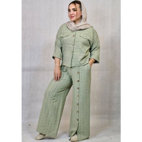 ست کت شلوار بخیه دوزی - مانتو پاتریس رشت