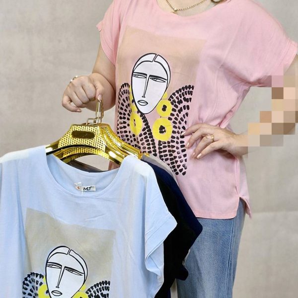 تیشرت نخی چاپ دختر - مانتو پاتریس رشت