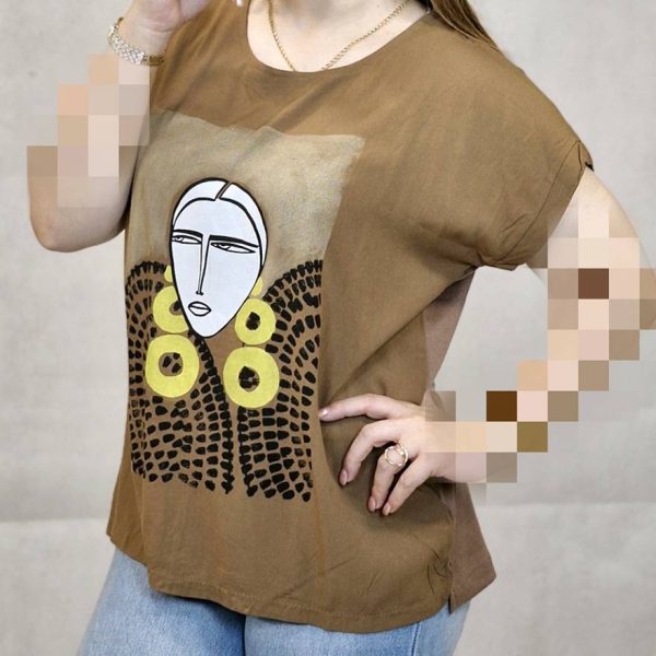 تیشرت نخی چاپ دختر - مانتو پاتریس رشت