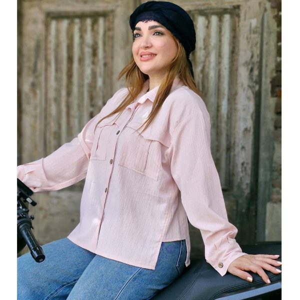 24900579-6 شومیز پفکی دو جیب - مانتو پاتریس رشت