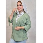 شومیز لینن یقه راه راه - مانتو پاتریس رشت