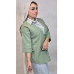 شومیز لینن یقه راه راه - مانتو پاتریس رشت