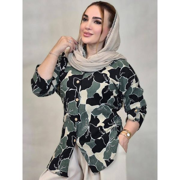 شومیز کریشه گل درشت - مانتو پاتریس رشت