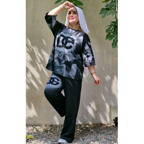 268001044-3 ست تیشرت شلوار چاپ پیسوله