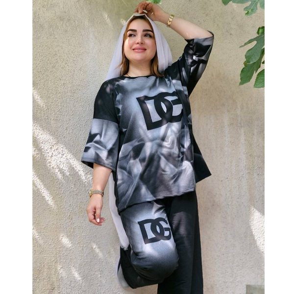 ست تیشرت شلوار چاپ پیسوله - مانتو پاتریس رشت