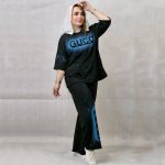 ست تیشرت شلوار گوچی مشکی آبی