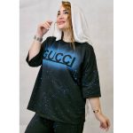 ست تیشرت شلوار گوچی مشکی آبی