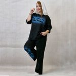 ست تیشرت شلوار گوچی مشکی آبی - مانتو پاتریس رشت