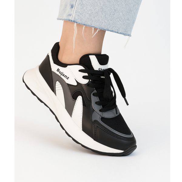 کتونی سفید مشکی مانتو پاتریس