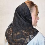 مینی اسکارف توری گلدار مشکی