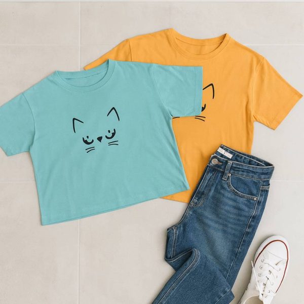 تیشرت کراپ گربه