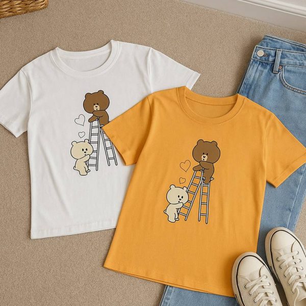 تیشرت چاپ خرس و خرگوش