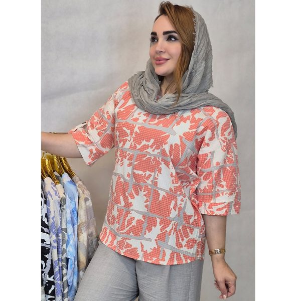 تونیک یقه گرد آبرنگی - مانتو پاتریس رشت