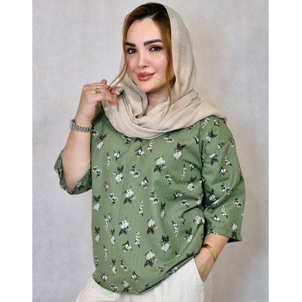 تونیک جلوبسته گل ریز