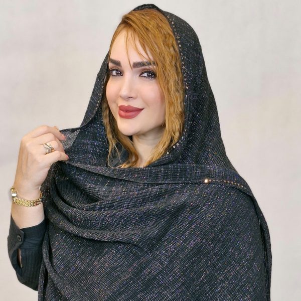 شال مشکی لبه پولکی - مانتو پاتریس رشت