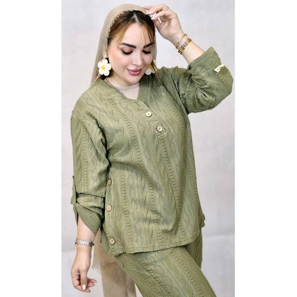 ست مراکشی دکمه چوبی - مانتو پاتریس رشت