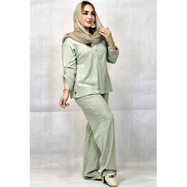 ست مراکشی دکمه چوبی - مانتو پاتریس رشت