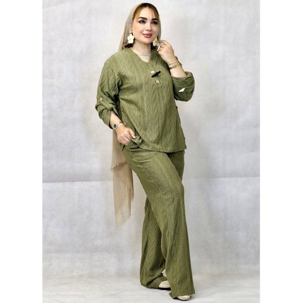 ست مراکشی دکمه چوبی - مانتو پاتریس رشت