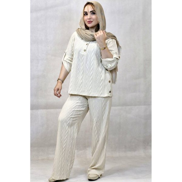 ست مراکشی دکمه چوبی - مانتو پاتریس رشت