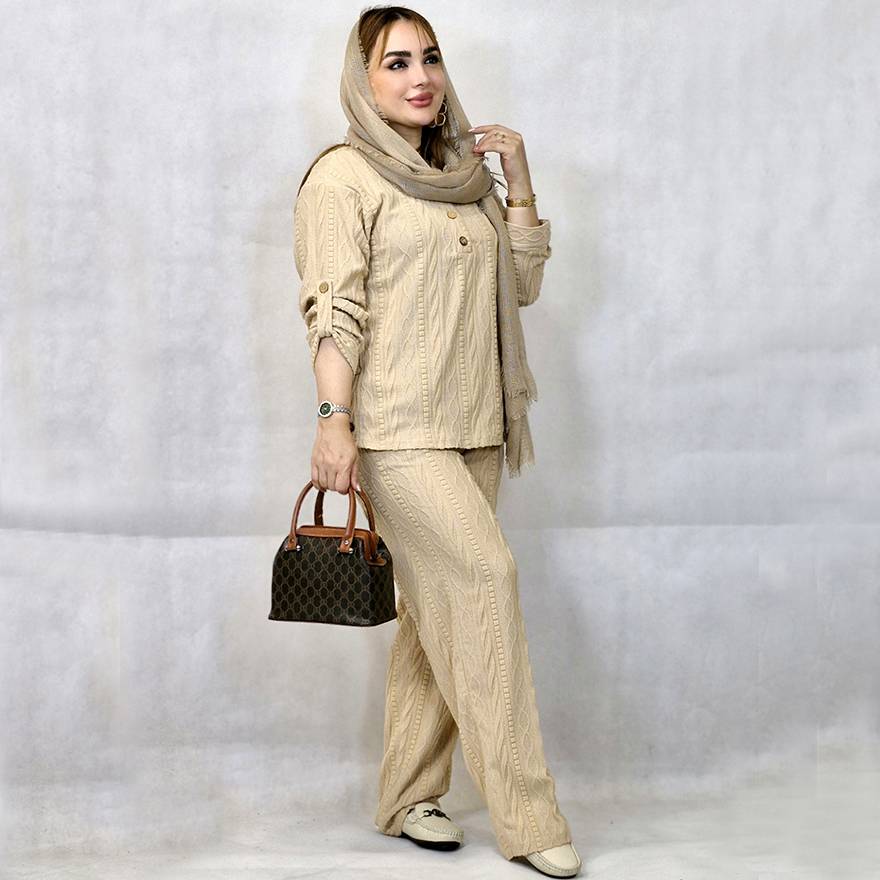 ست مراکشی دکمه چوبی - مانتو پاتریس رشت