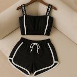 ست کراپ شورتک ورزشی مشکی