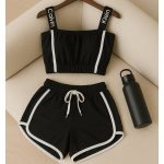 ست کراپ شورتک ورزشی مشکی