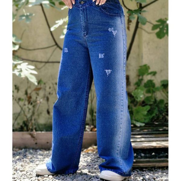 شلوار فول بگ آبی