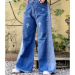 شلوار شافل جین آبی - مانتو پاتریس رشت