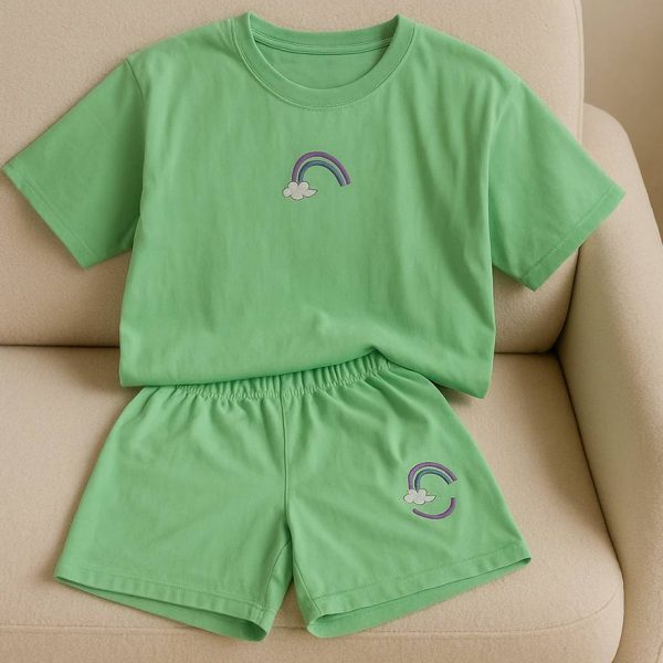 ست تیشرت شورتک رنگین کمان