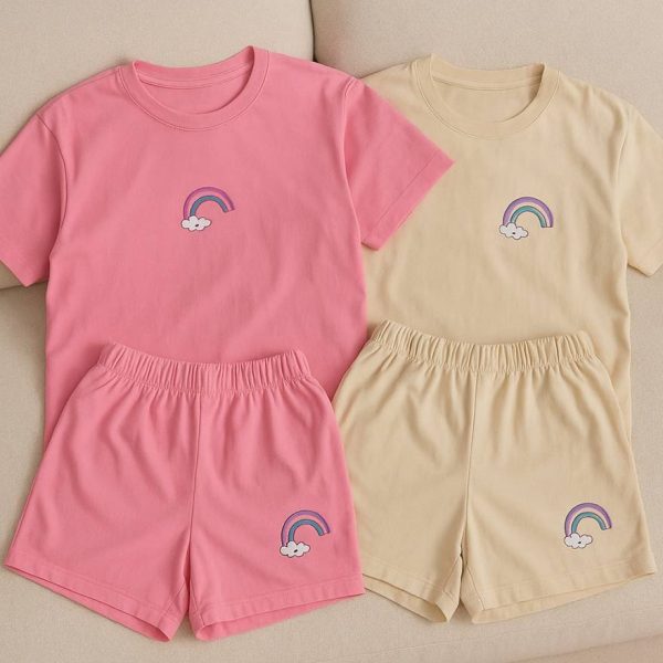 ست تیشرت شورتک رنگین کمان