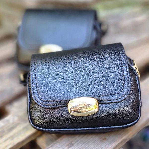 کیف دوشی مشکی قفل طلایی - مانتو پاتریس رشت