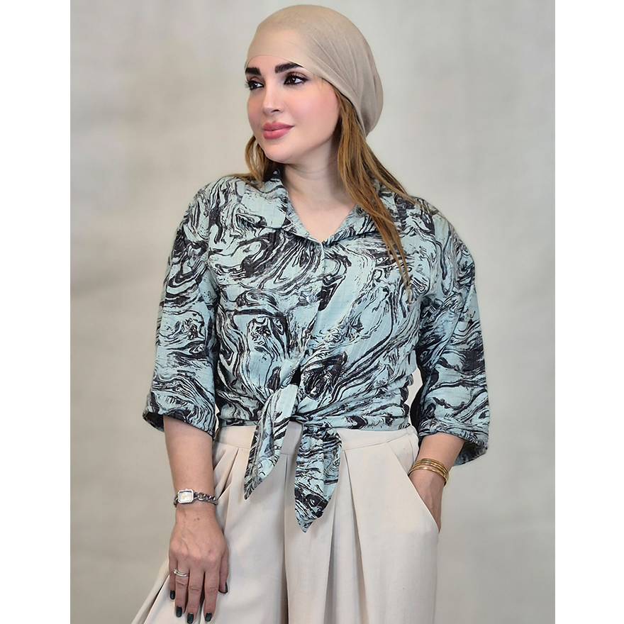 شومیز گره ای طرحدار