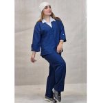 ست مانتو شلوار شانتون یقه سفید