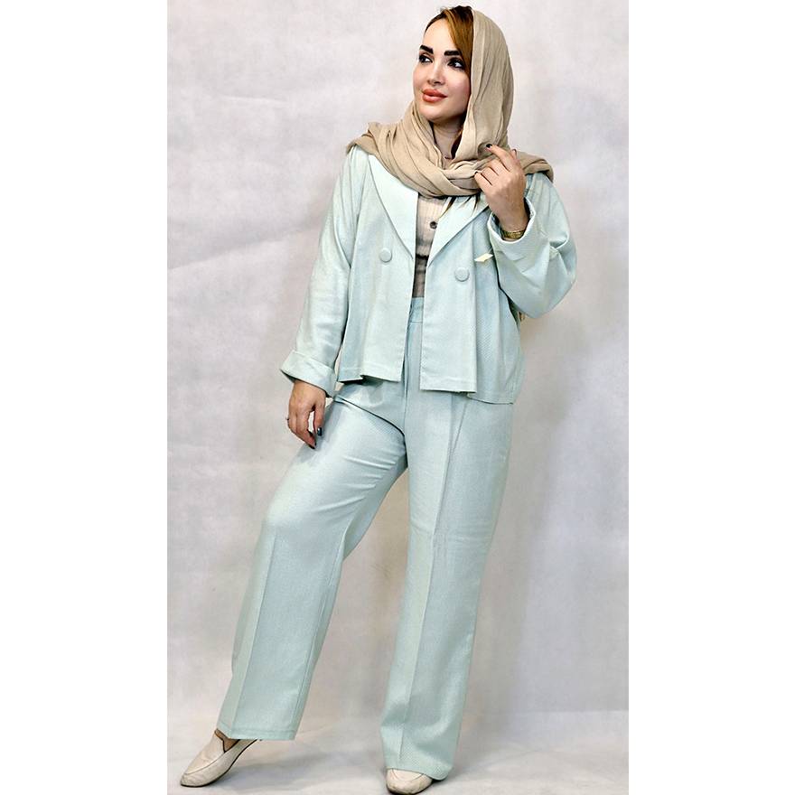 ست کت شلوار لینن راه راه