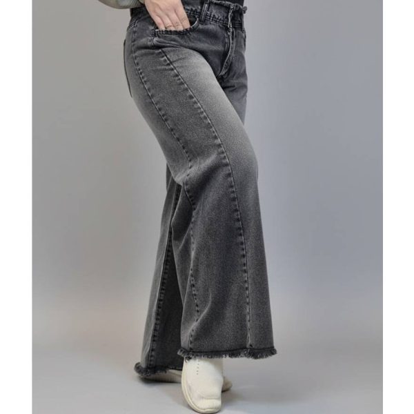 شلوار شافل دمپا ریش ذغالی جین