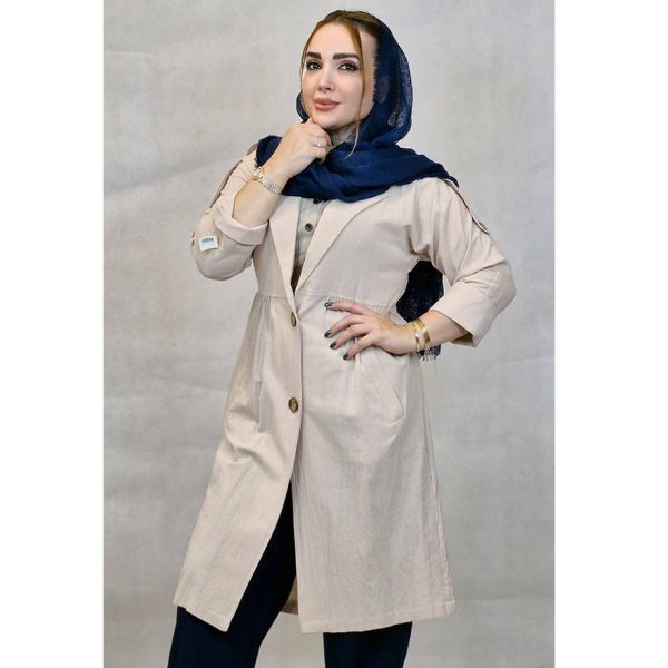 مانتو لینن کمر چین بلند - مانتو پاتریس رشت