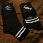 جوراب نیم ساق مشکی دو خط