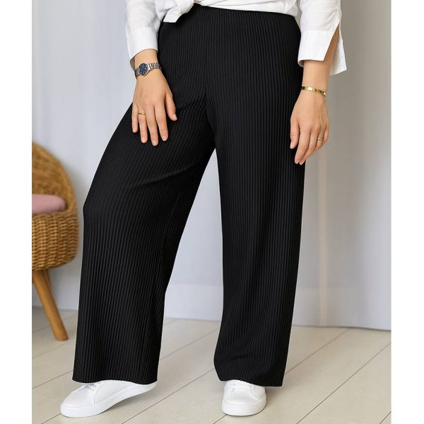 268001034 شلوار دامنی پلیسه مشکی - مانتو پاتریس رشت