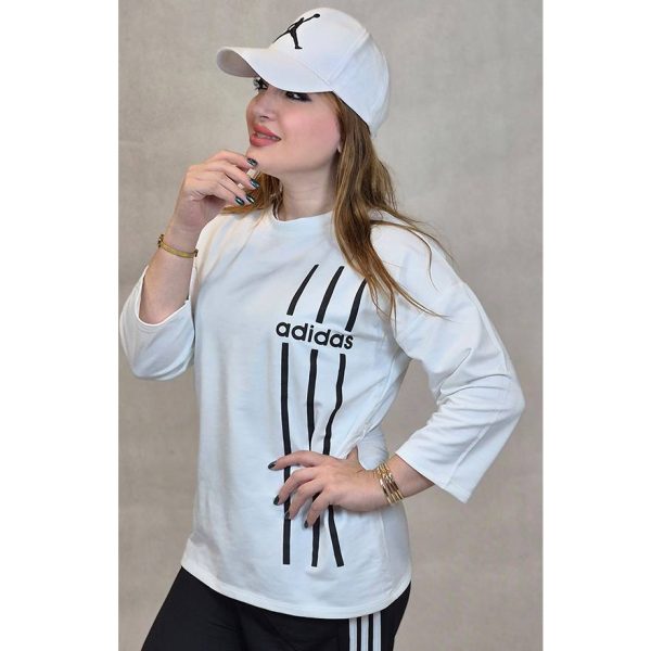 ست بلوز شلوار آدیداس سفید مشکی