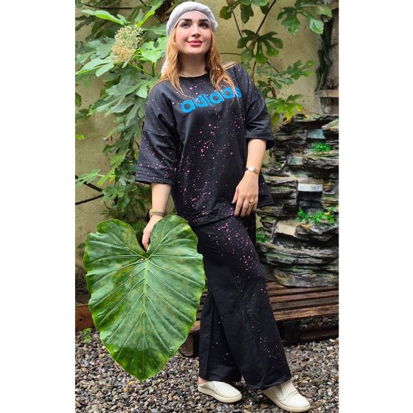 268001053-5 (1) ست تیشرت شلوار آدیداس مشکی - مانتو پاتریس رشت