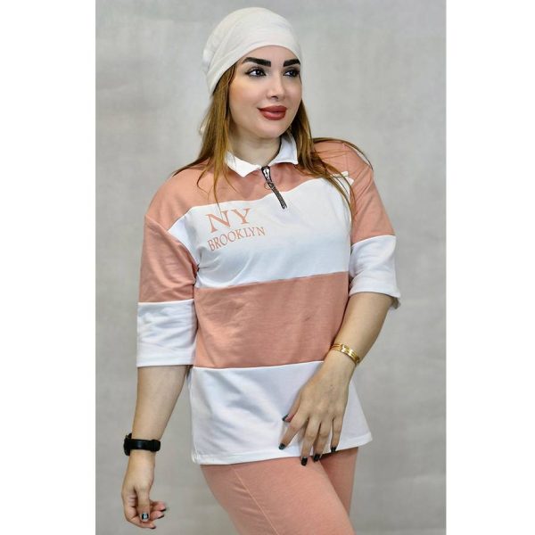 ست تیشرت نیم زیپ و شلوار