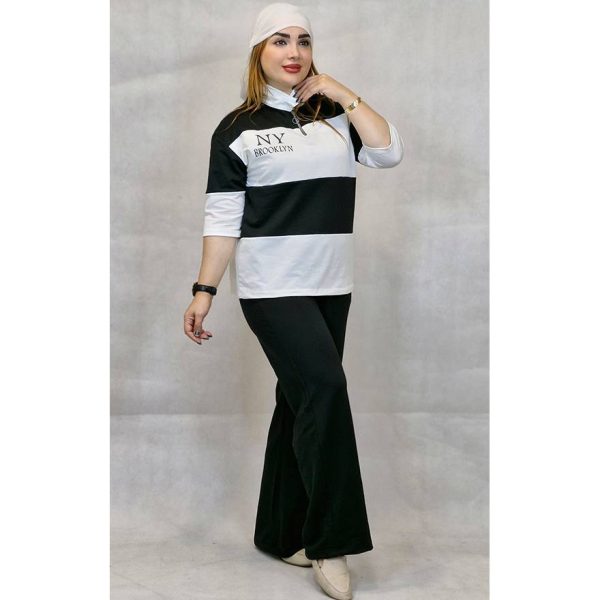 ست تیشرت نیم زیپ و شلوار