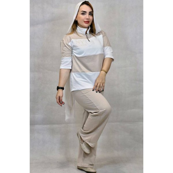 ست تیشرت نیم زیپ و شلوار