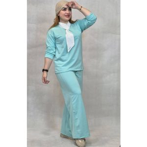 ست تیشرت شلوار یقه کراواتی گلکسی