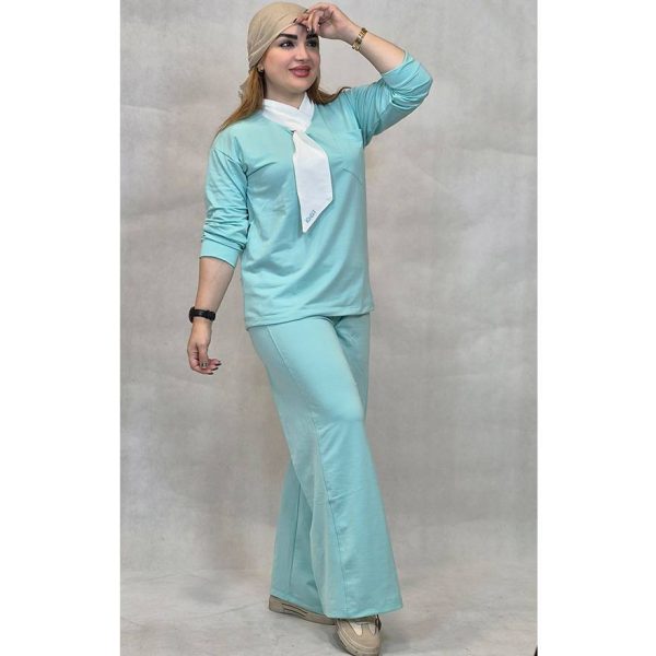 ست تیشرت شلوار یقه کراواتی گلکسی