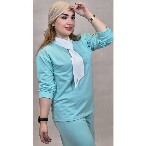 ست تیشرت شلوار یقه کراواتی گلکسی