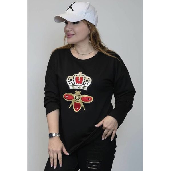 بلوز آستین بلند نخ پنبه طرح میکس